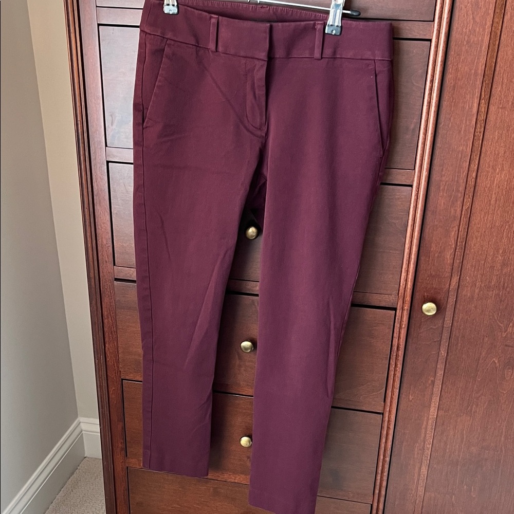 LOFT Petites Slim Dress Pants in Deep Wine